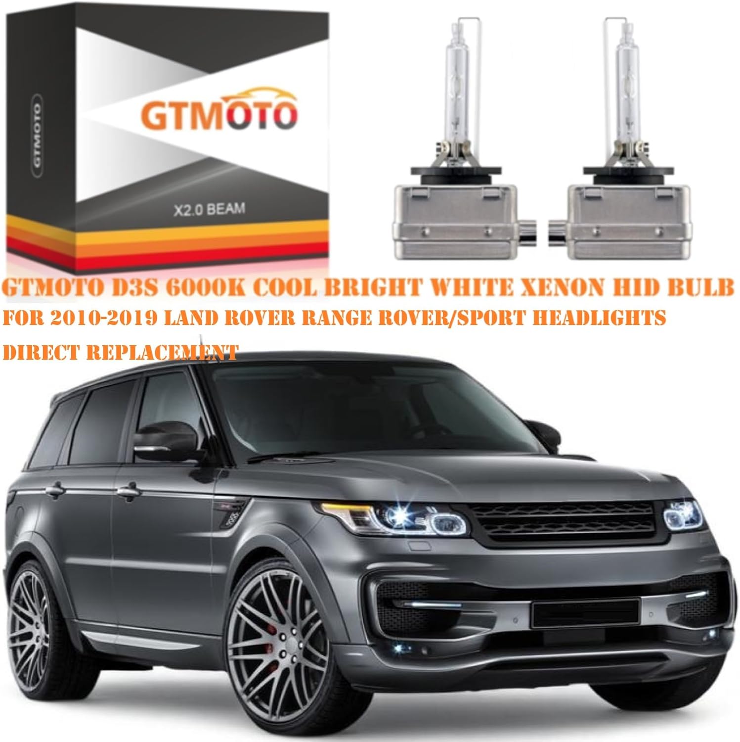 for 2010 2011 2012 2013 2014 2015 2016 2017 2018 2019 Land Rover Range Rover Sport Evoque Headlights with D3S HID Bulb Only, LR009163 OEM 35W Headlamp, 6000K White D3SC1 Bi Xenon Light, 2-Pack