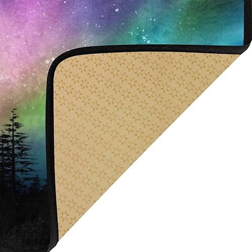 Miniatura 4 de Tapete de cocina con aurora, antideslizante, absorbente, para entrada, baño, garaje, decoración del hogar, interior y exterior, 39 x 20 pulgadas