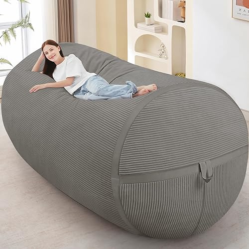 Miniatura 215 de HABUTWAY Puf gigante de 2 pies para adultos, con relleno de espuma viscoelástica, puf grande con funda de terciopelo holandés extraíble para sala de