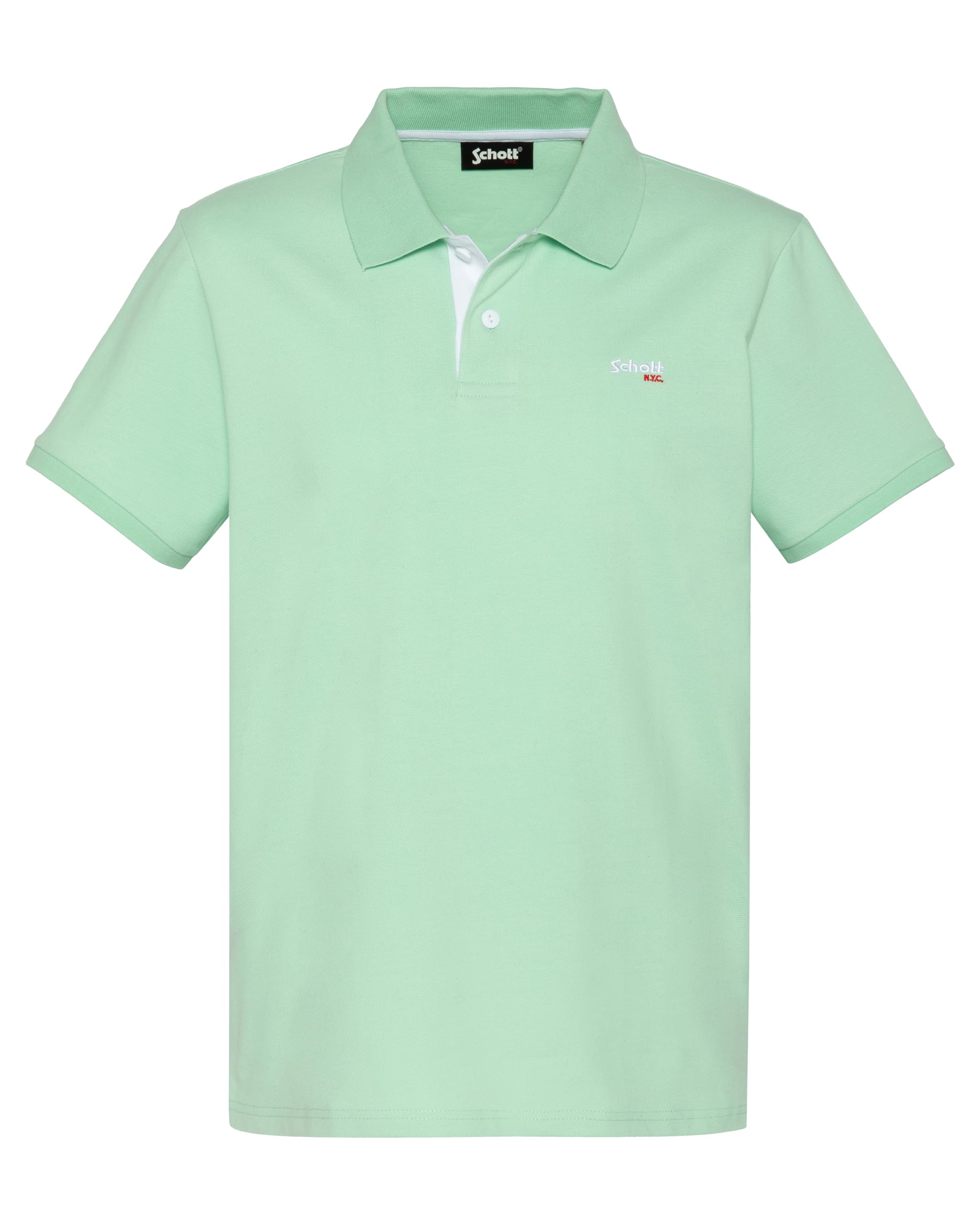 Schott NYC PSMILTON Men's Polo Shirt Petrol Blue L, Petrol Blue, L