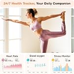 Montre intelligente pour les femmes hommes, Alexa intégré, 1.83" HD Fitness Tracker à écran tactile avec appel Bluetooth, Fitting Watch avec moniteur de sommeil, 100+ Modes sportifs, IP68 Smartwatch étanche pour Android iOS