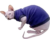 Vista 5 de Kotomoda Jersey de gato de forro polar violeta para Sphynx y gatos desnudos (mediano)