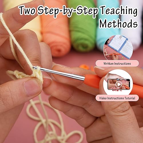 Miniatura 3 de ZMAAGG Kit de ganchillo para principiantes, kit de animales de ganchillo, kit de ganchillo para principiantes, kit de tejido para adultos con video