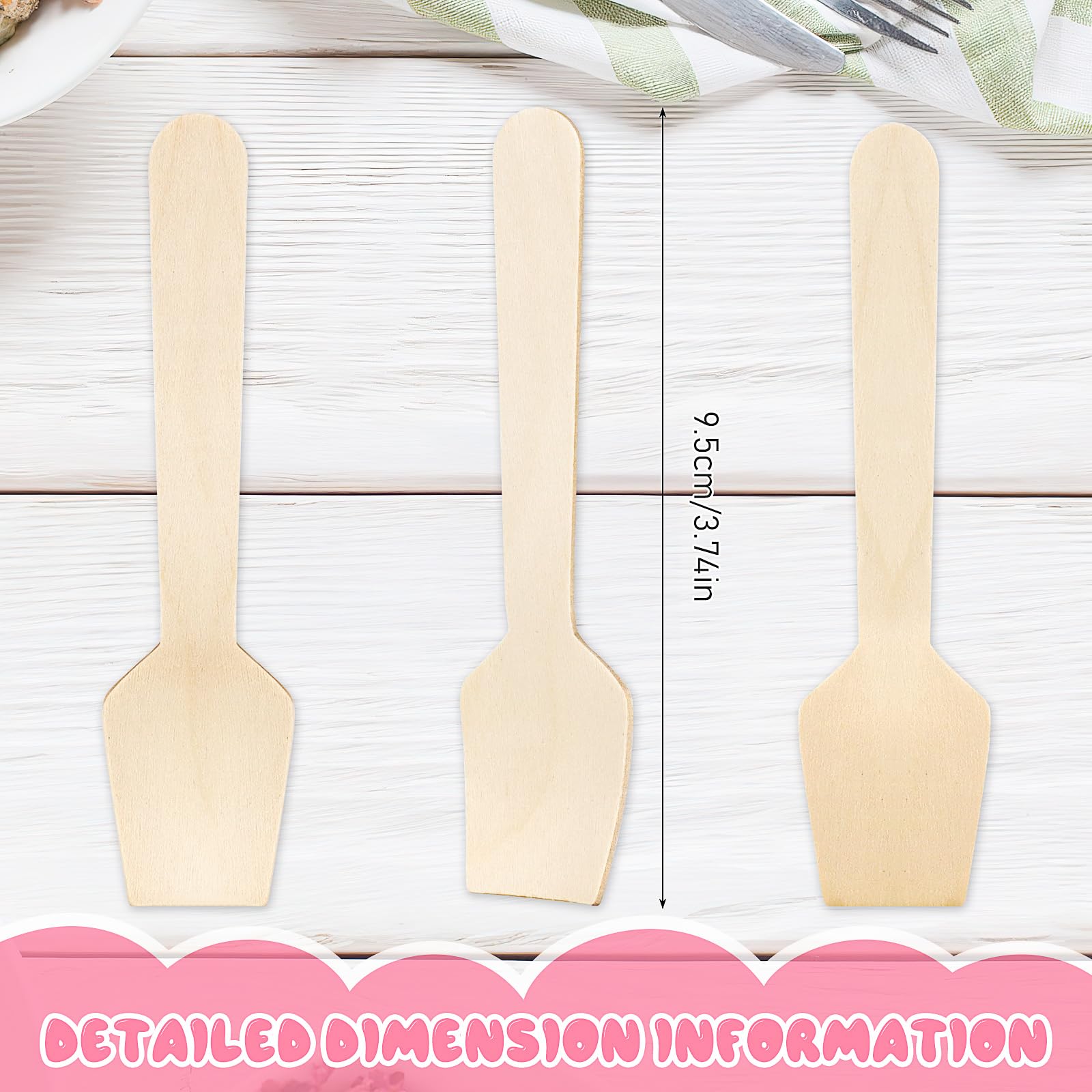 2000 Stück Mini Holzlöffel 9,5 cm, Einweg Eislöffel & Probierlöffel aus Naturholz, Splitterfreie Dessertlöffel Plastikfrei, Löffelchen für Eis, Joghurt, Gastronomie & Party