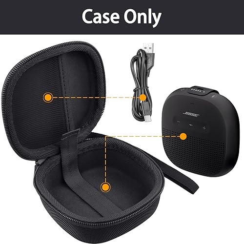 Vista 2 de Estuche duro para Altavoz inalámbrico portátil Bose SoundLink Micro Altavoz Bluetooth, negro