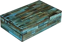 Handicrafts Home Bone Inlay Verdigris Storage Box with Lid - 8x5x2" Handmade Keepsake Trinket Memory Box for Home Decor & Gifts