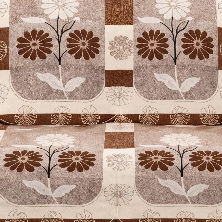 Image of STITCHNEST 10 Piece Cotton Net Sofa Cover | Washable Protective Covers | Floral Design | Beige