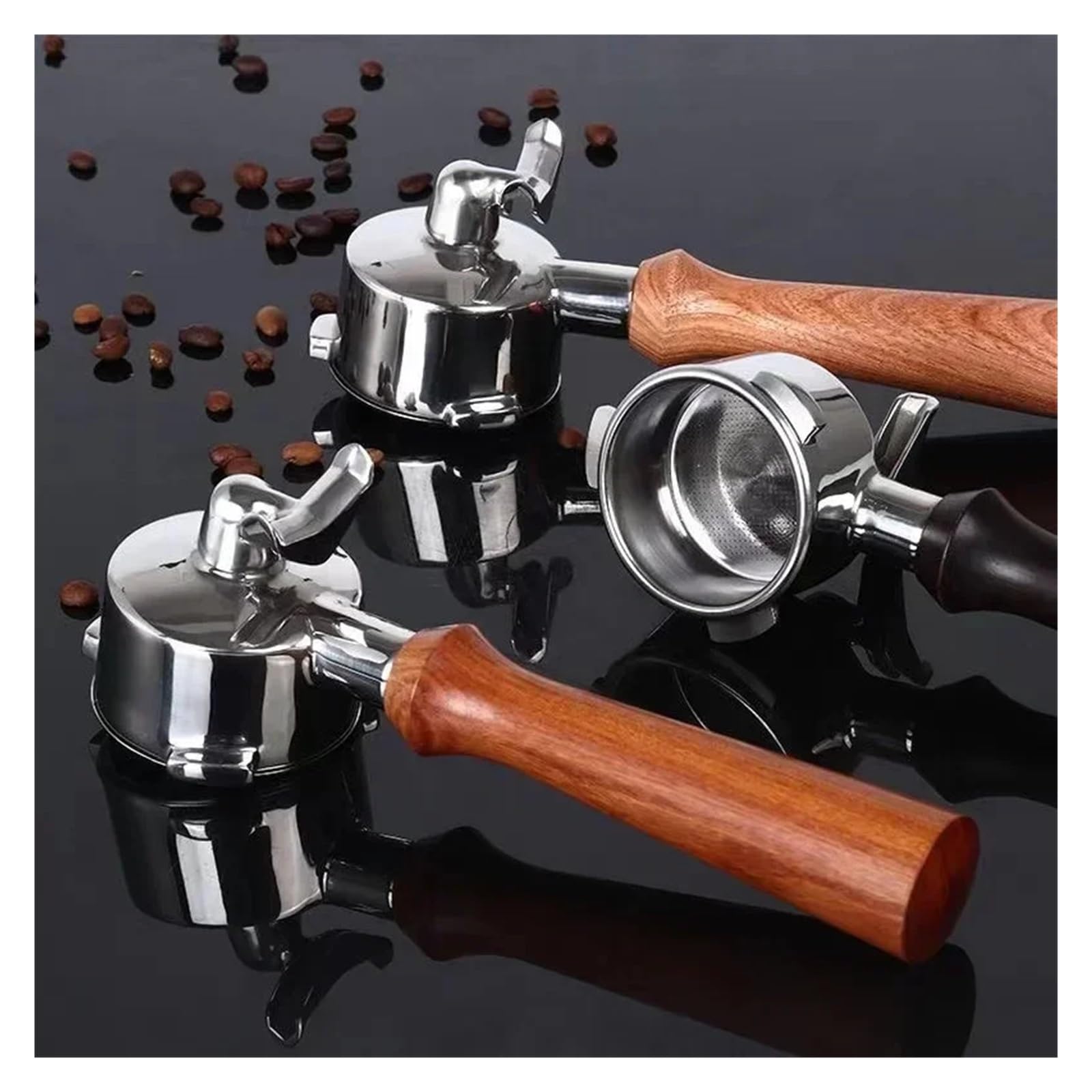 Portafiltro De 51mm Con 3 Orejas, Doble Boquilla, Compatible Con Delonghi, Dedica EC680/EC685/EC820/EC850/EC860, Portafiltro De Espresso De 51mm, Adaptación Precisa(Plastic handle)