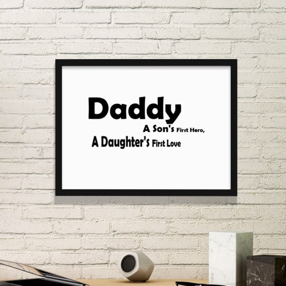 Art prints peintures accueil et stickers muraux avec cadre photo Amour Hero Papa de style épuré