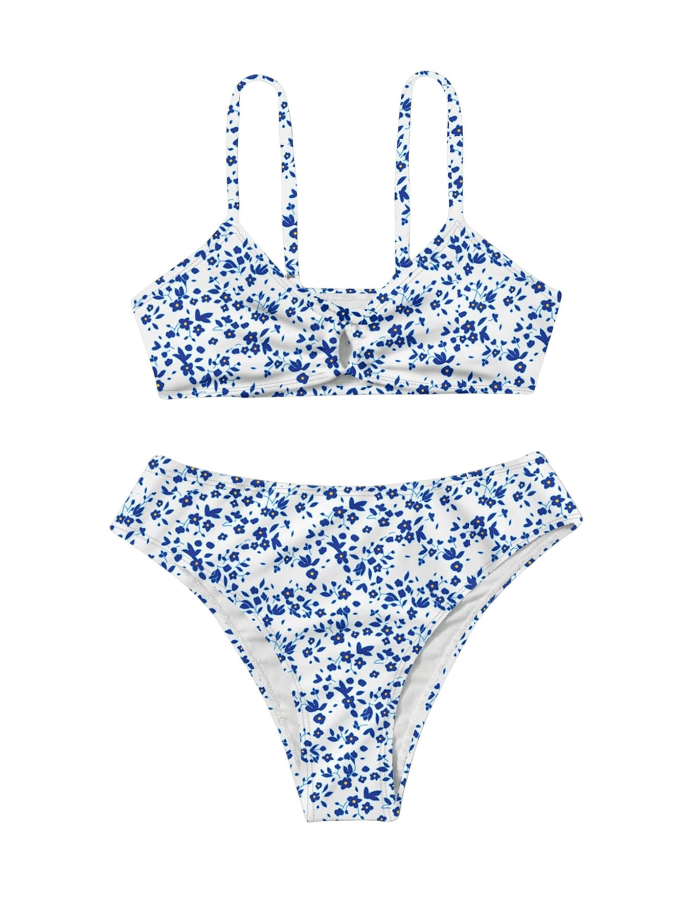 COZYEASE Girls' 2 Piece Ditsy Floral Print Triangle Bikini Swimsuit