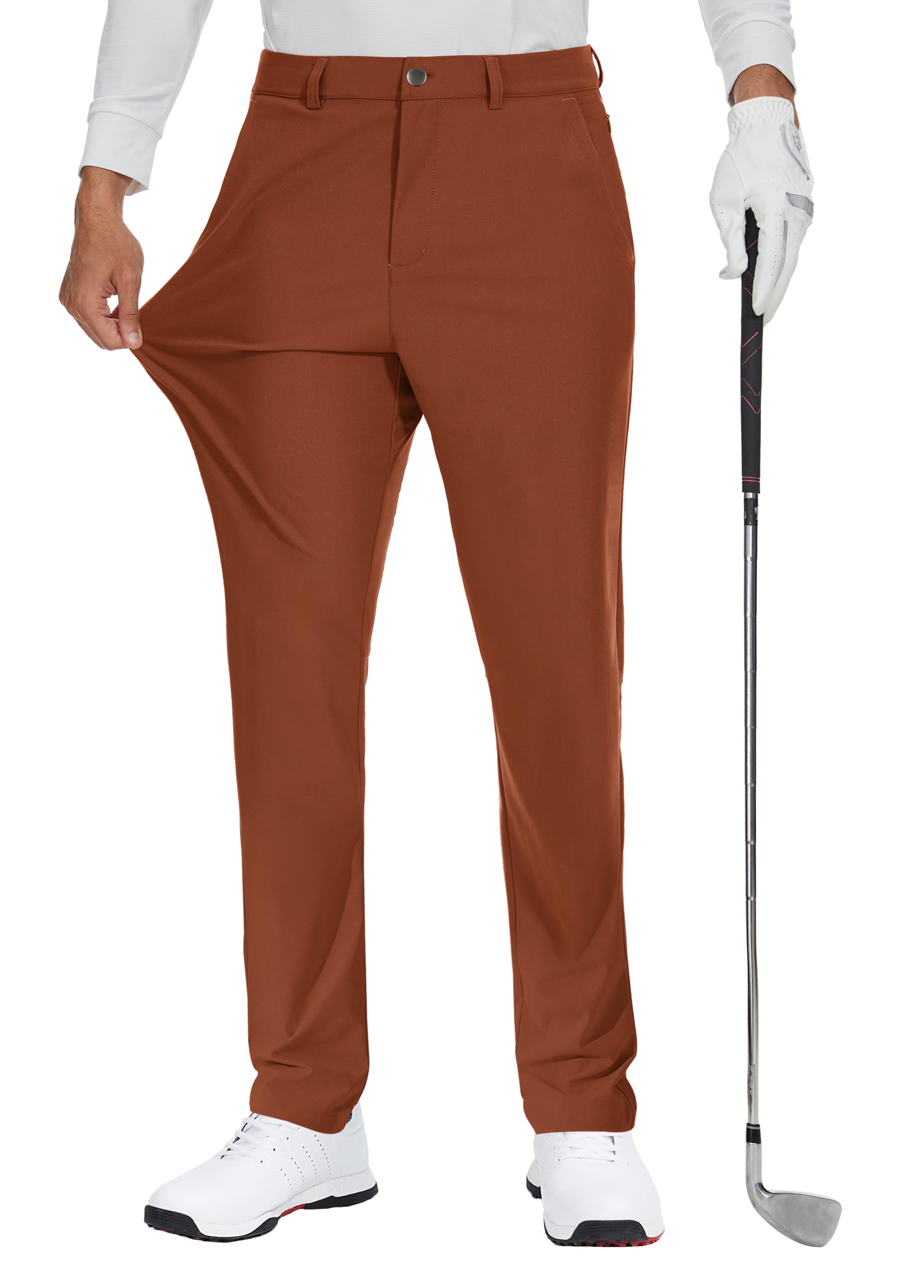 JWM Men's Golf Dress Pant Stretch - 30"/32"/34" Work Business Casual Comfy Trousers Slacks Quick Dry Lightweight 5 Pockets