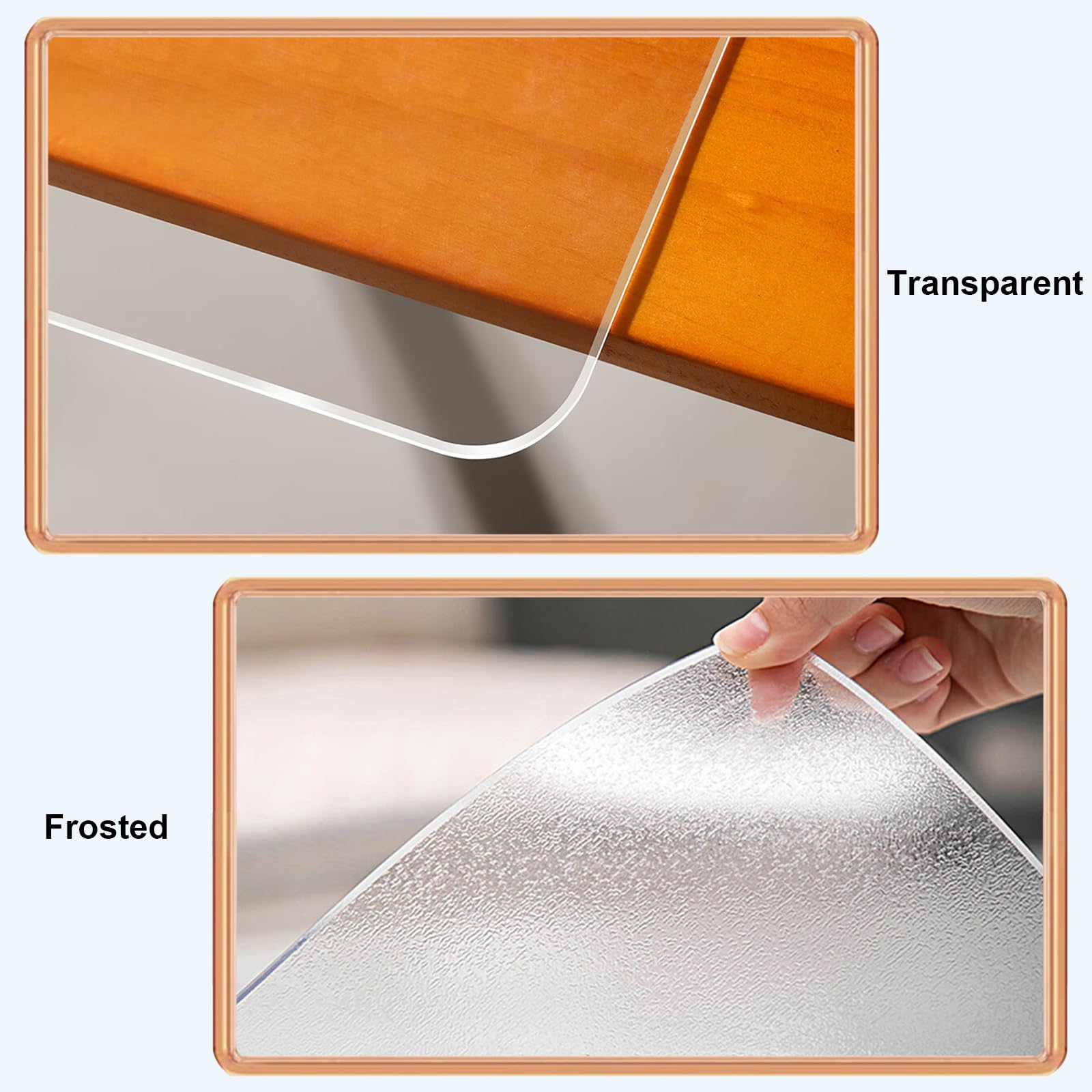 Nappe transparente - 70 x 130 cm - Film transparent pour chaises - Haute densité - Anti-glisse - Différentes tailles - Découpe individuelle - Transparent - 1 mm