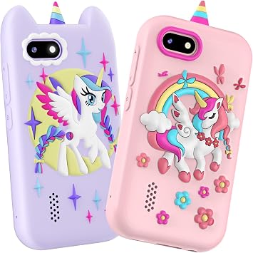 Yosfeng Kids Smart Phone for Girls - Toddler Christmas Birthday Gift, Pretend Phone with Touchscreen, Dual Cameras, Learning, Music Player, Games, 32GB Card, Ages 3-10, Unisex