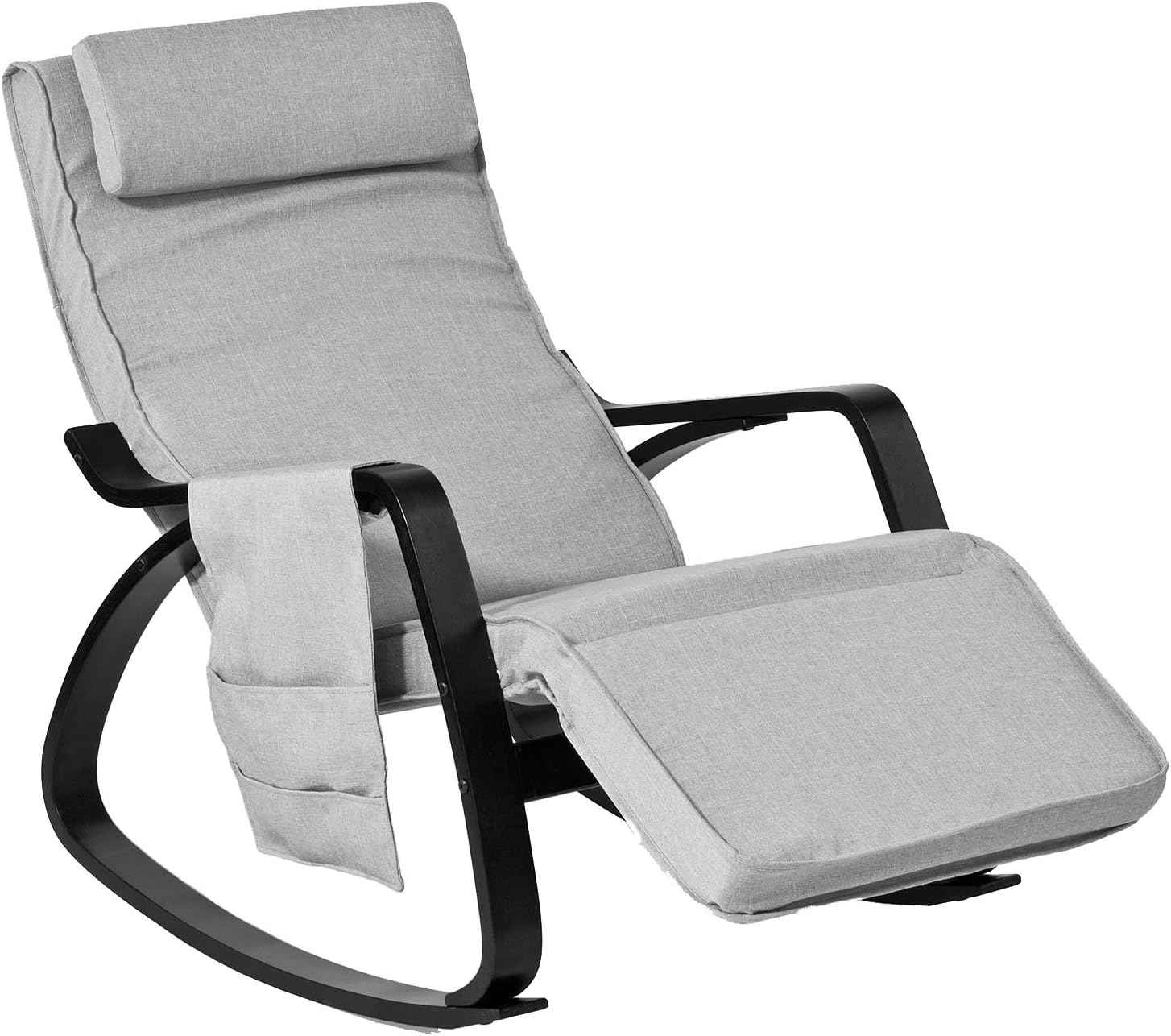 WOLTU Rocking Chair Light Grey Rocker Relax Chair Lounge Chair Recliner