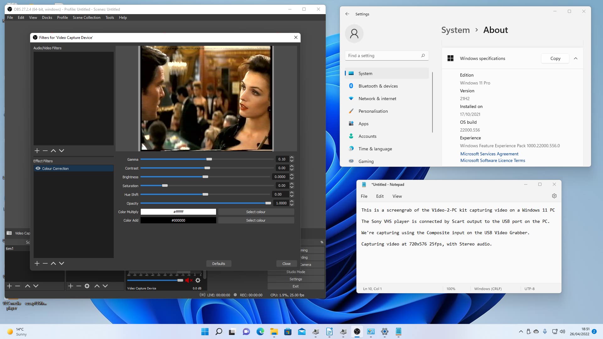 Video-2-PC DIY Video Grabber Capture Kit. Links your VCR / VHS Player ...