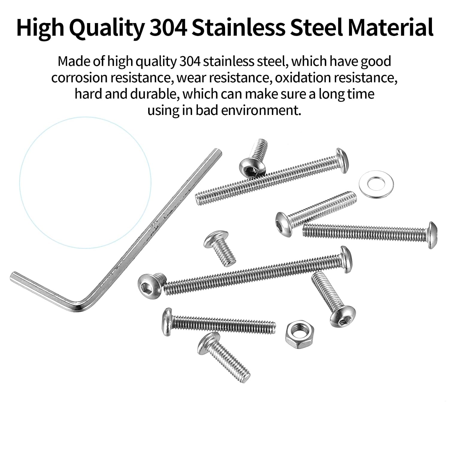 1050 Pcs M3 Screws Kit, M3 Machine Screws and Nuts and Washers Set, Assorted Button Head Socket Cap Screws Nuts and Bolts Assortment Kit, Stainless Steel Metric Screw Assortment, Fully Threaded