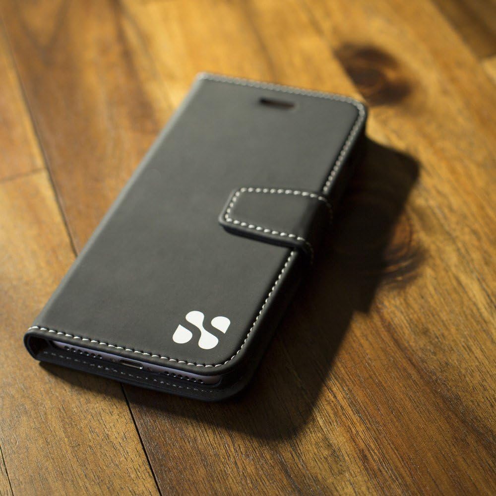 SafeSleeve EMF Protection Anti Radiation iPhone Case: iPhone 8 Plus, iPhone 7 Plus and iPhone 6 Plus RFID EMF Blocking Wallet Cell Phone Case (Black)