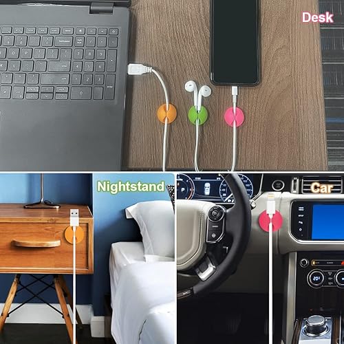 Miniatura 7 de Shintop Clips para cables, caída de cable de escritorio, clips de alambre de escritorio para toda tu computadora, electricidad, carga o cable de