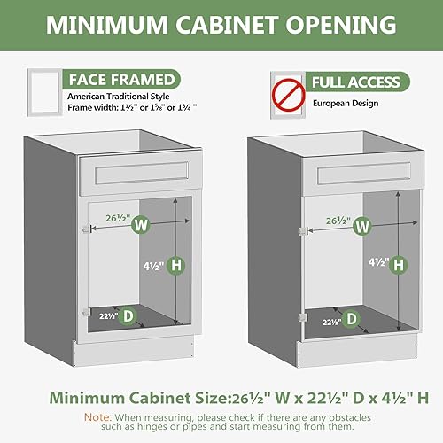 Miniatura 8 de LOVMOR Organizador de gabinete extraíble de 25 pulgadas de ancho x 21 pulgadas de profundidad, cajones de gabinete deslizantes con riel de extensión