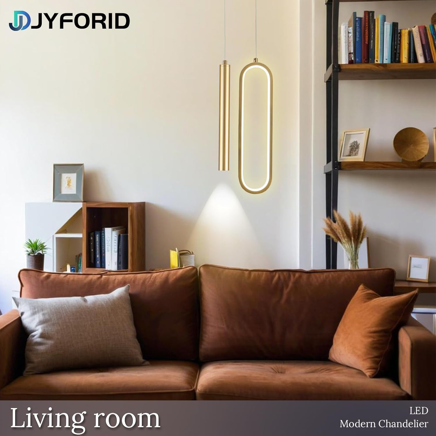 Gold Modern Mini LED Pendant Light with Remote Control, 24W 3-Color Temp Stepless Dimmable Ceiling Hanging Light for Bedroom Kitchen Island Dining Room Foyer Entryway