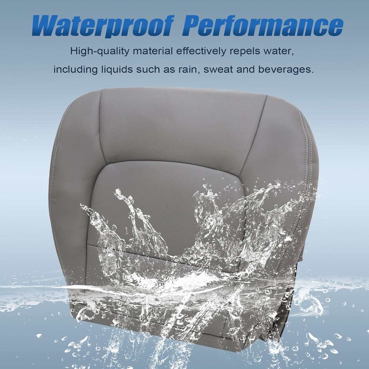 SecosAutoparts Gray Front Driver & Passenger Side Bottom Microfiber Leather Replacement Seat Cover Compatible with Lexus LX 470 1998 1999 2000 2001 2002 2003 2004 2005 2006 2007