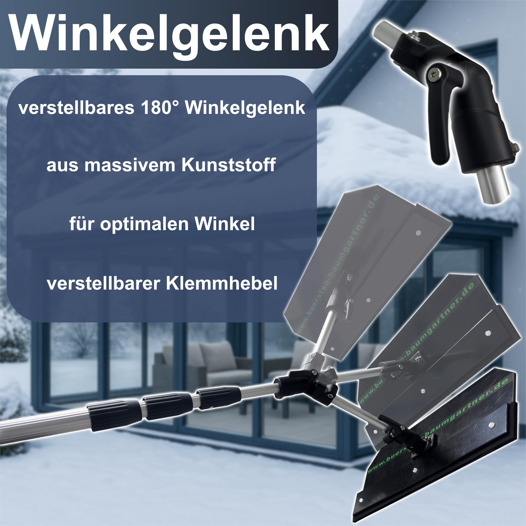 PREMIUM-Set Dachräumer mit Teleskopstange und Winkelgelenk (3,5 m)