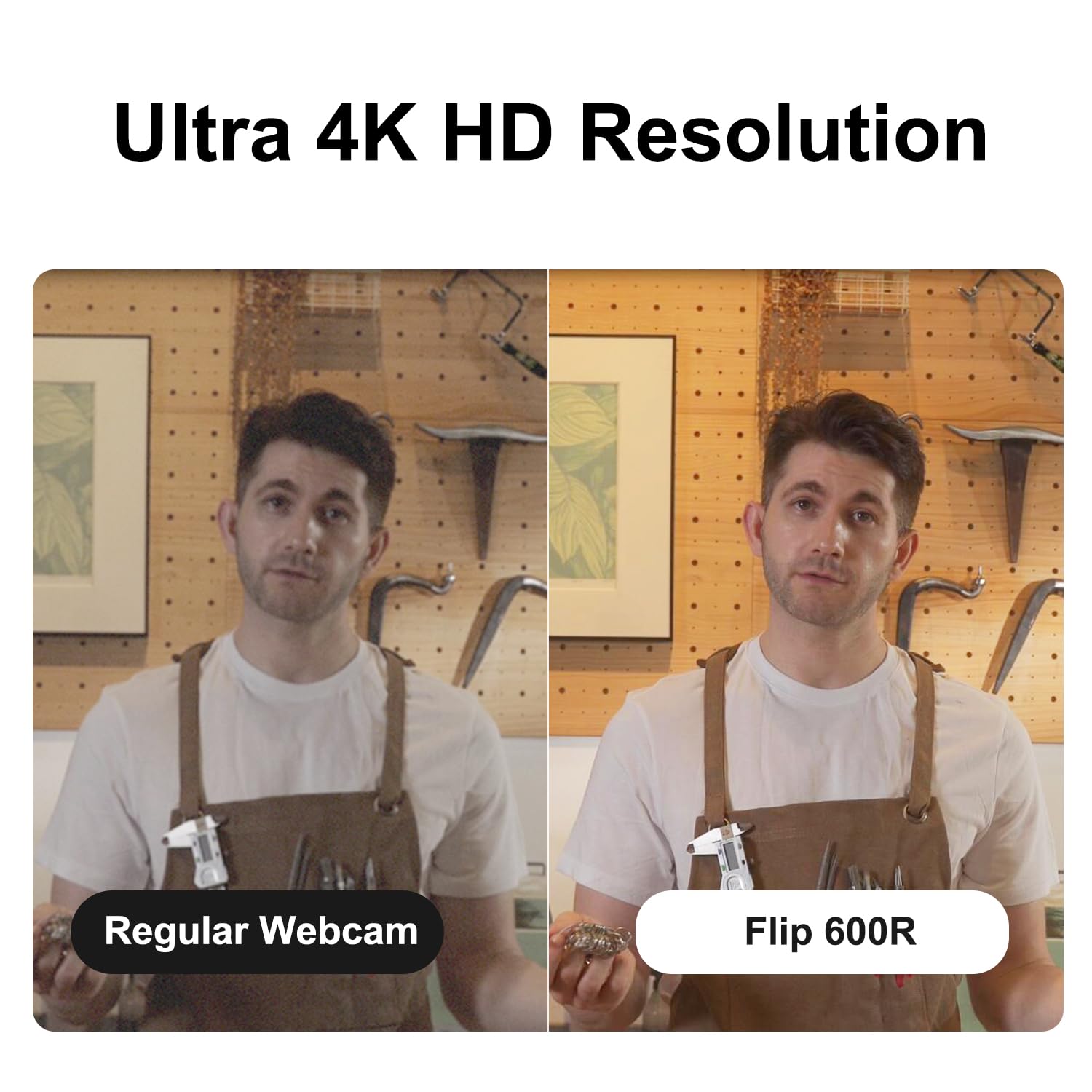 JOYUSING Flip600R - Webcam 4K per streaming, Ultra 4K HD, autofocus PDAF, microfoni con cancellazione del rumore, FOV 73°, correzione automatica della luce, copertura della privacy, telecamera in