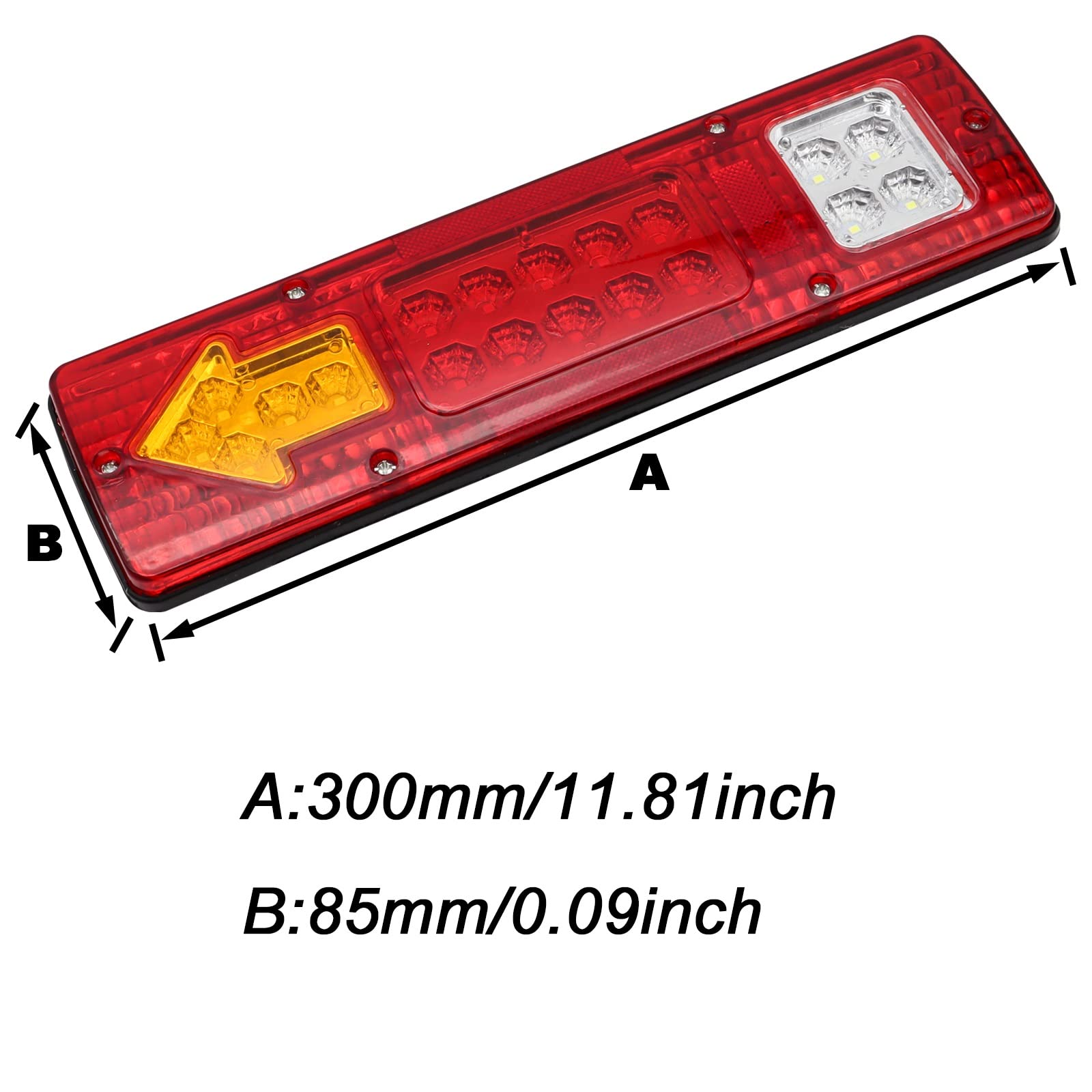 ESPYN Luci fari Posteriori Luci Posteriori Bar DC 12V Indicatore di Direzione Posteriore Luci di Marcia del Freno di Retromarcia per Camion per Rimorchio per Camper Blocchi fari Posteriori Auto