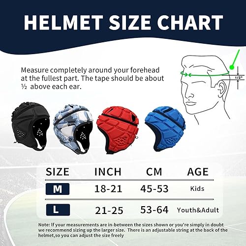 Miniatura 6 de Casco de fútbol con bandera suave 7v7, equipo de fútbol juvenil, acolchado, protector de cabeza de rugby para jóvenes, niños y adultos