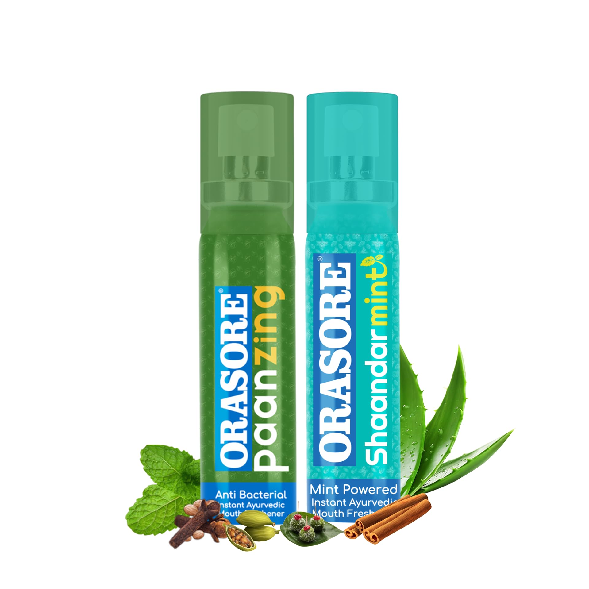 PaanZing & Shaandar Mint Mouth Freshener Combo | Orasore Breath Freshening Duo | Anti-Bacterial & Long Lasting | Zero Calories | Upto 200 Sprays | 15gm x 2