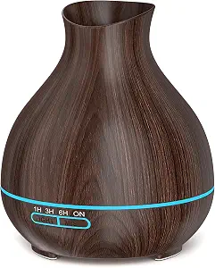 Aromatherapy Essential Oil Diffuser, 550ml Ultrasonic Large Room Humidifier with Timer, Auto-Off, 7 Color LED Lights, Cool Mist
