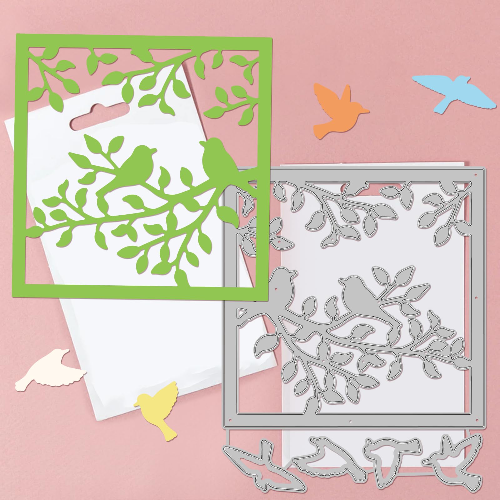 Matrices De Découpe GLOBLELAND Oiseaux Cerfs Lampadaires - 4 Jeux Pour Scrapbooking Et Cartes