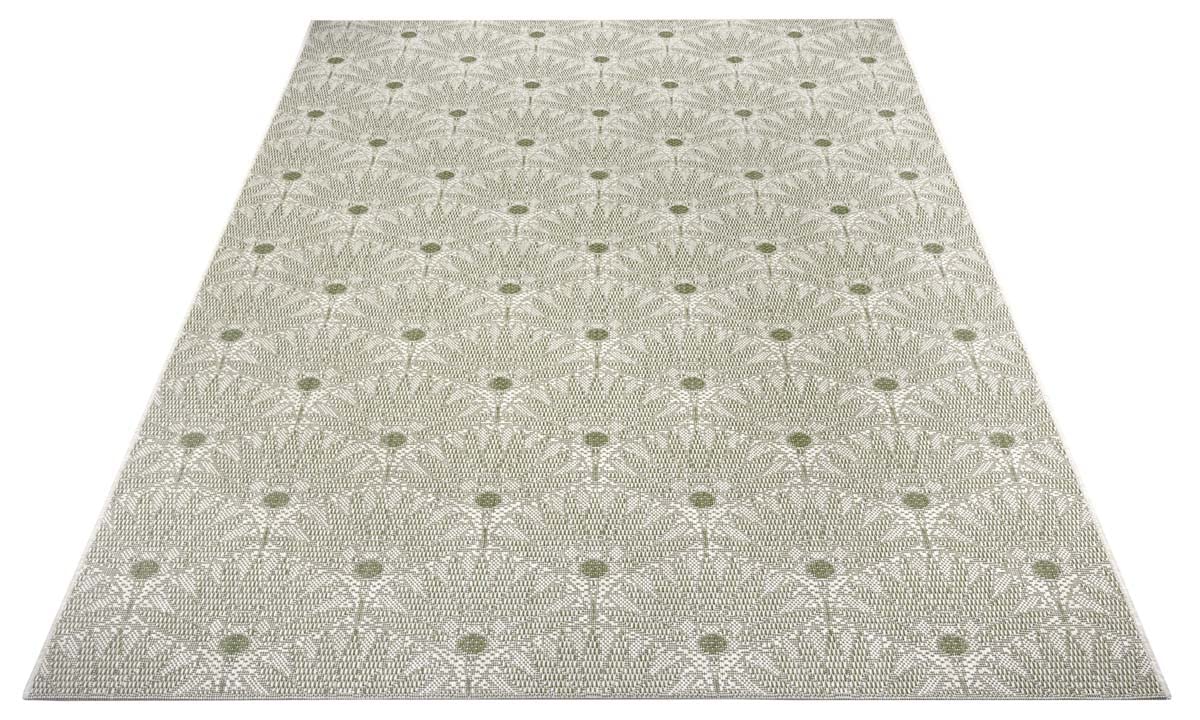 HANSE Home Bornéo Tapis en Tissu Plat pour l'intérieur et l'extérieur - Couleurs : Vert/crème - Dimensions : 200 x 290 cm