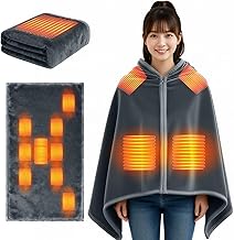 Electric Blanket, Throw, Mattress, All-Purpose [2025 Model, Large Size, 56.1 x 34.6 inches (143 x 88 cm), 9 Heating Points, Maximum 143 °F (65 °C), Fast Heating, 3 Levels of Temperature Adjustment