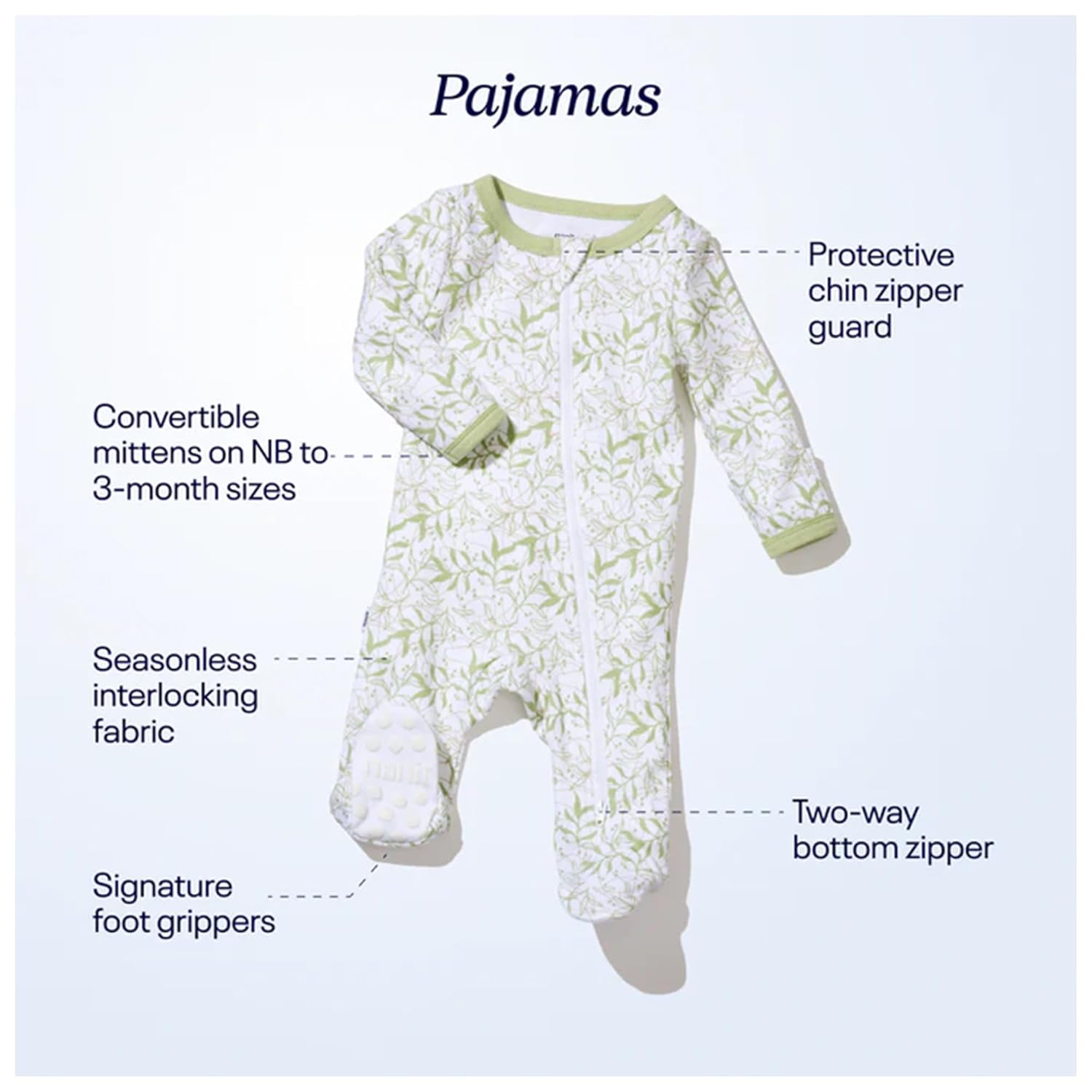 Nanit Sleep Wear Pajamas - 6M, Chevron Raindrops - Image 4