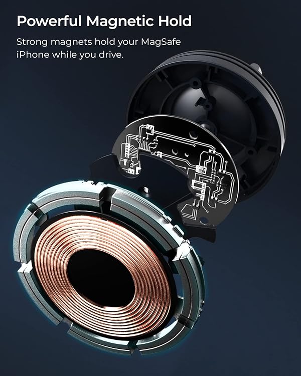 iOttie Velox Mini MagSafe Compatible Air Vent Car Mount in Midnight Blue with Wireless Charging. Compatible with MagSafe iPhones Including iPhone 12/13/14/15/16/17 Series (Car Charger Not Included) by iOttie - Image 4