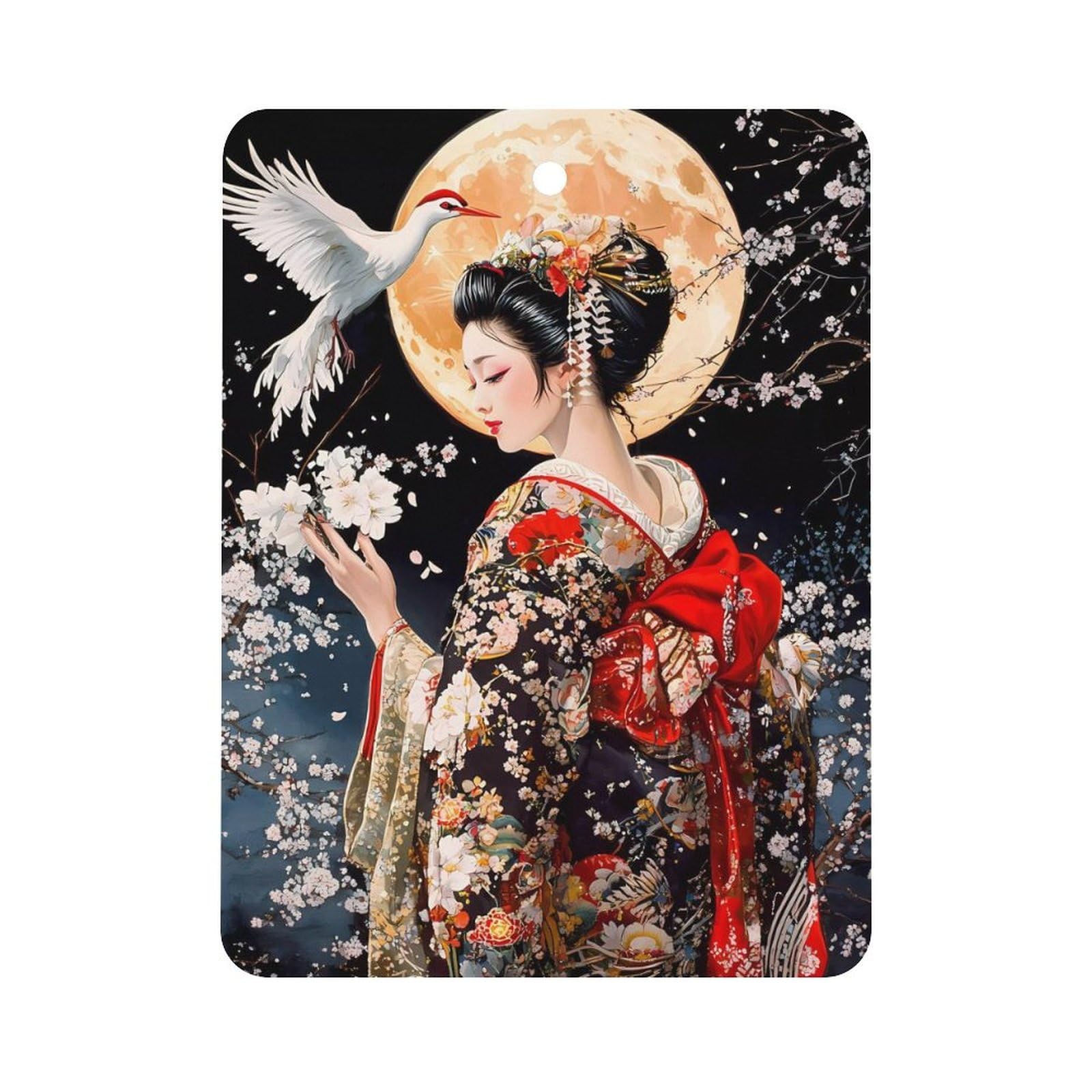 Japanese Geisha Car Air Freshener Hanging Aromatherapy Tablets for Car Accessories Square