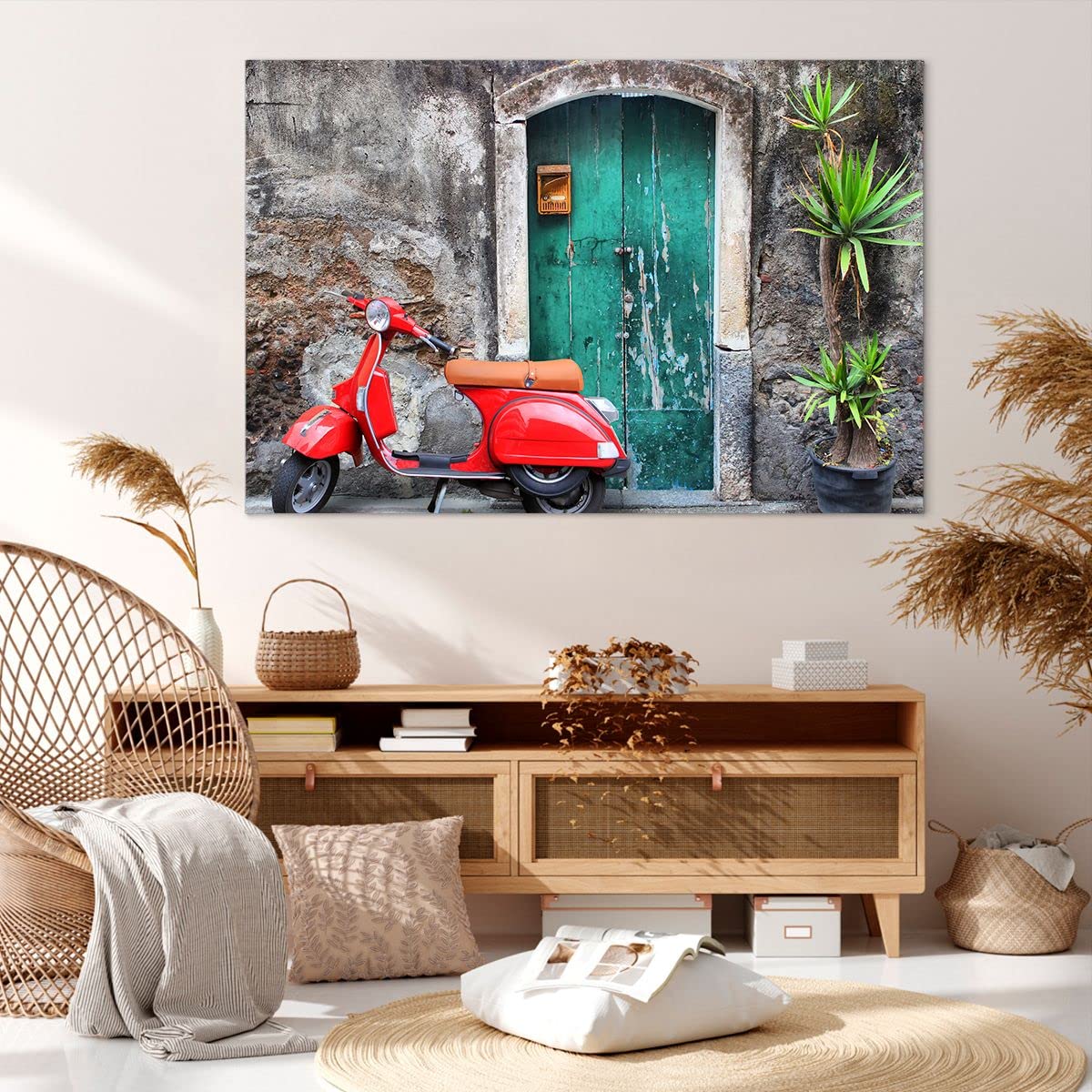 ARTTOR Woonkamer decoratie Goud Blauw Verf Schilderij op canvas in lijst 120x80cm Modern Slaapkamer Keuken Deko Muurkunst Groot XXL Foto's Kunstfoto Wall Decor Canvas AA120x80-5029