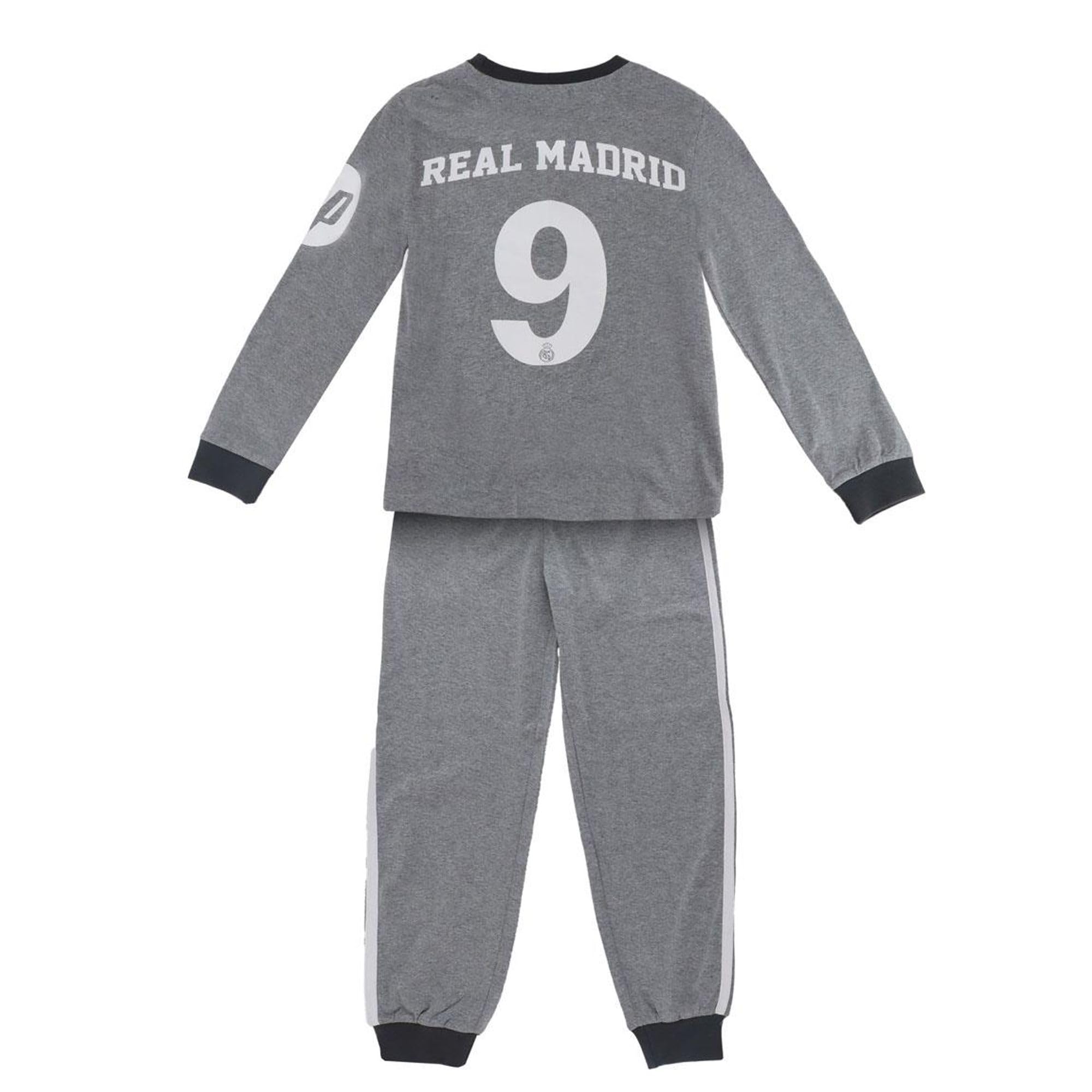 Pijama Largo Single Jersey Real Madrid para Niños – Conjunto Oficial de Dormir Infantil, Pijama de Manga Larga y Pantalón, Diseño Exclusivo con Escudo y Colores del Club