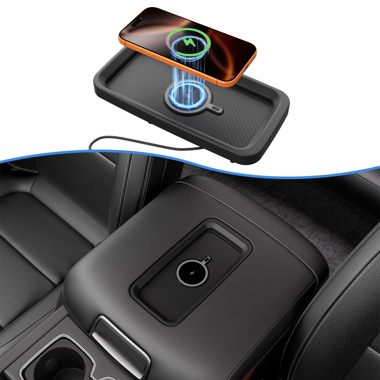 Magnetyczna ładowarka bezprzewodowa kompatybilna z 2015-2018 Chevy Silverado 15 W szybkie ładowanie bezprzewodowa pełna konsola zamiennik tacy do telefonu 2015-2018 Chevy Silverado GMC Sierra
