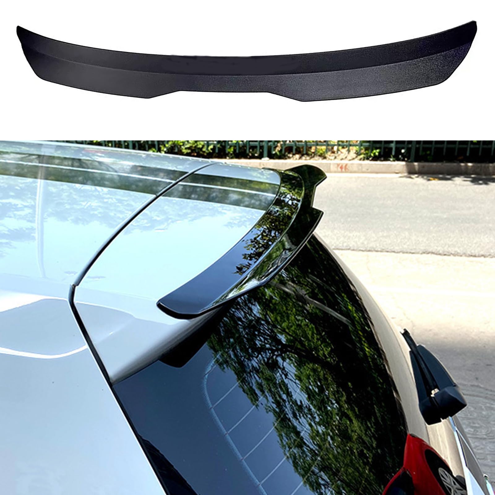 Auto ABS Spoiler Posteriori per Alfa Romeo Mito 2008 2009 2010 2011 2012 2013, Bagagliaio Alettone Posteriore Anticorrosione AntiGraffio Decorazione Accessori,Bright Black