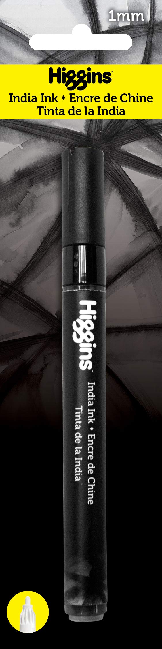 Higgins India Ink Pump Marker, 1mm Cone Tip Nib, Black Ink, 1 Each