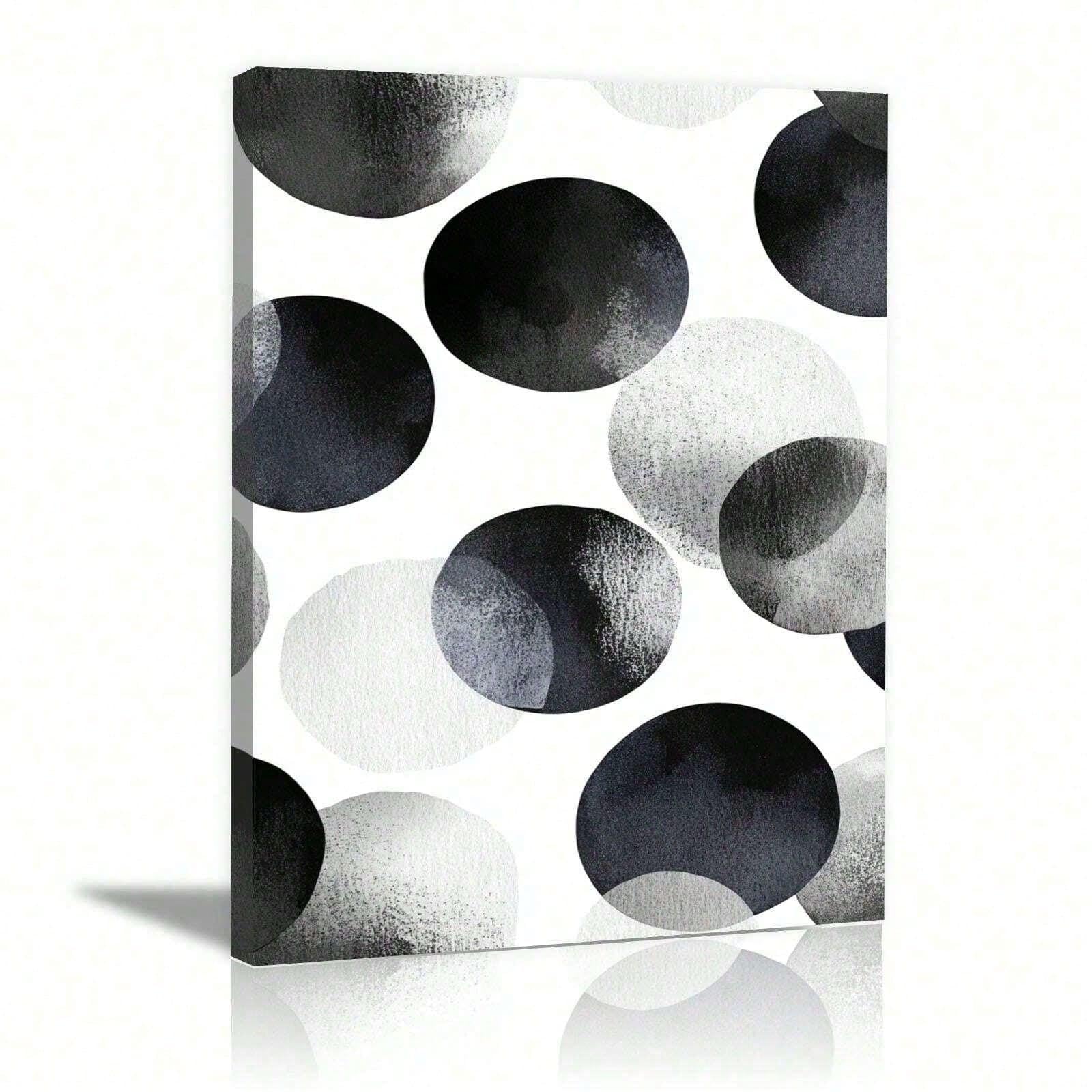 XBTYKPB Lienzo decorativo para pared con cuadros en blanco y negro, diseño geométrico, estilo vintage, estilo retro minimalista, 50 x 70 cm, marco