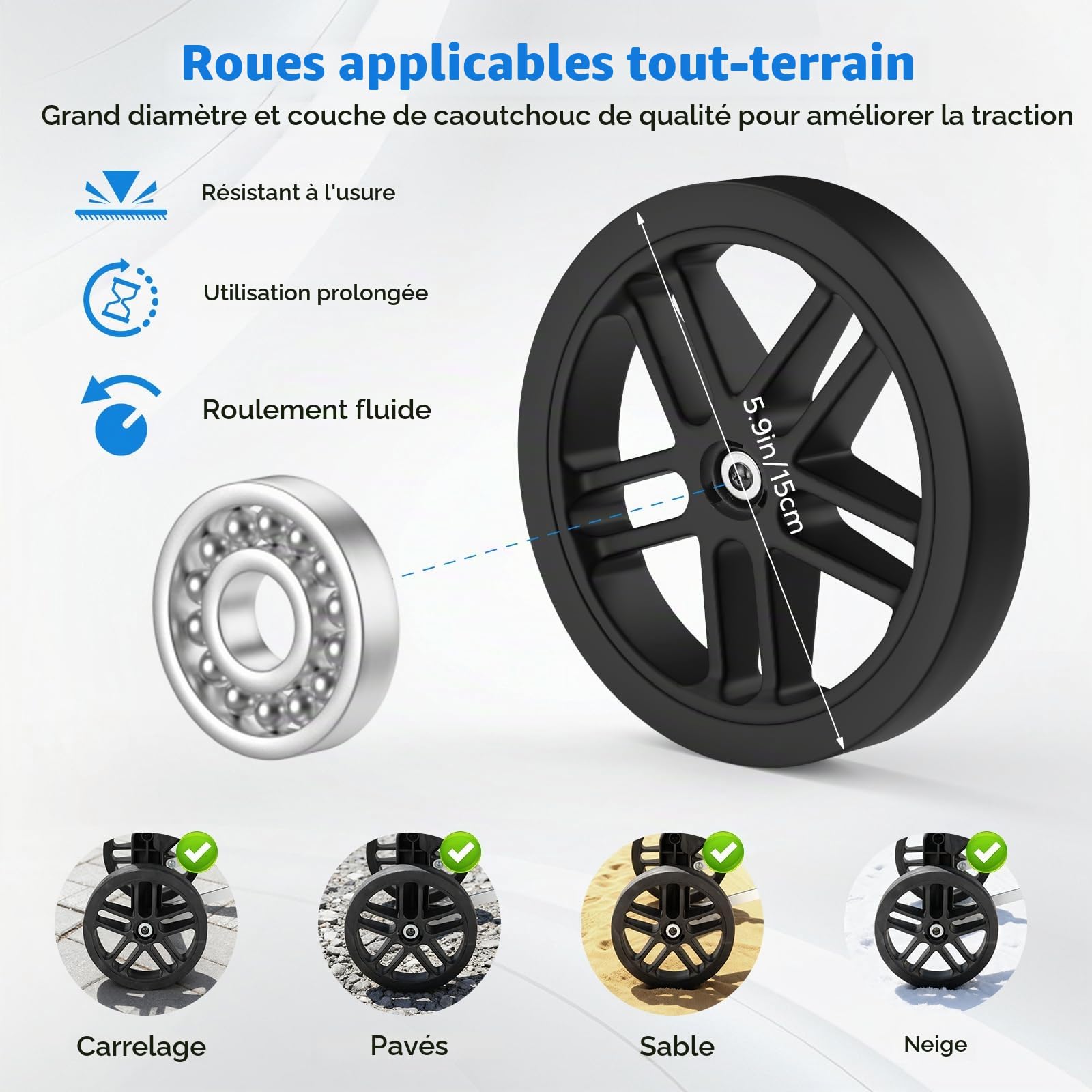 Housolution Chariot Caddie de Courses Pliable à roulettes | 46L/136KG Capacité, 2 en 1 Caddy Diable et Chariot pour Camping et Linge