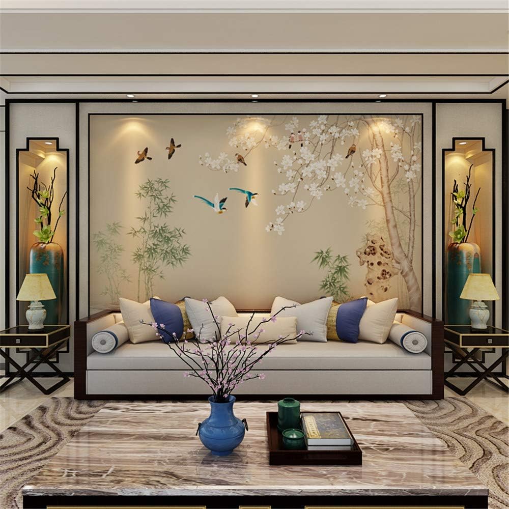 GBHL HD Wallpaper TV Chinese Flower and Birdbackground Sofa Living Room Video Wall Covering Custom Non-Woven Seamless Mural, 400X280 cm (157.5 by 110.2 in)