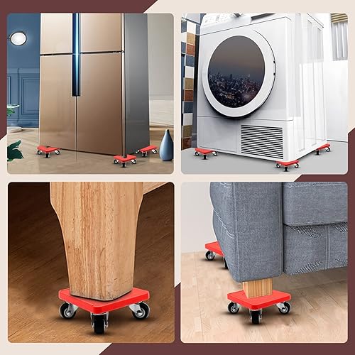 Miniatura 7 de Carro para muebles levantadores de muebles para muebles pesados carro de muebles con 4 ruedas resistente capacidad de carga de 800 libras Carros