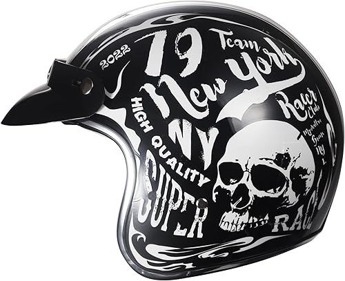 Miniatura 3 de Kyapra - Casco abierto con protector solar, visera de burbujas y ala sin instalación y extracción, casco de piloto Jet con aprobado por DOT