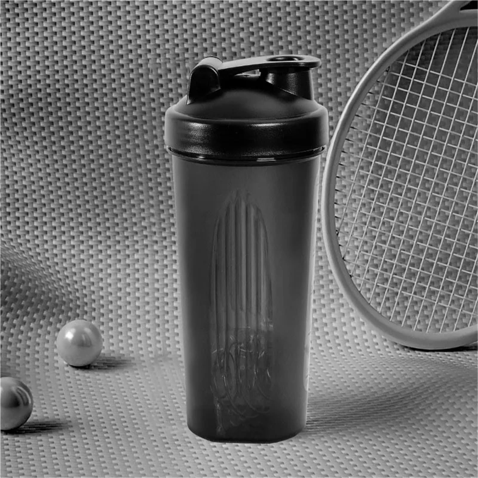 Tragbare Flasche aus Kunststoff, Protein-Shaker, für leidenschaftliche Athleten, Fiess, Getränke, auslaufsicher (Rot)