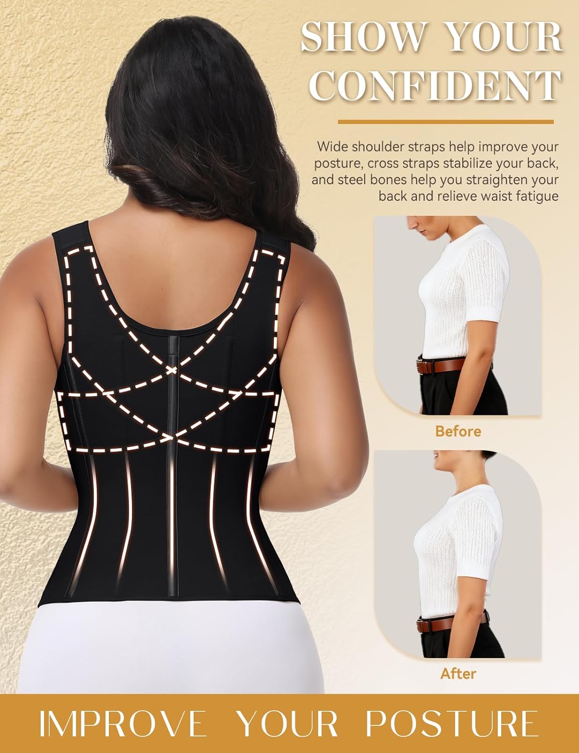 SHAPSHE Waist Trainer Corset for Women Tummy Control Workout Sport Girdle Hourglass Cincher Body Shaper Postpartum with Bra - Image 4