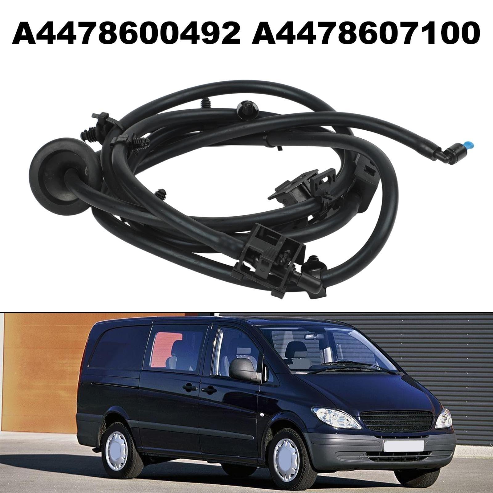 Tubo de manguera de lavadora, para Mercedes Vito W447, pieza exterior de repuesto de ABS negro, números OEM A4478600492 y A4478607100
